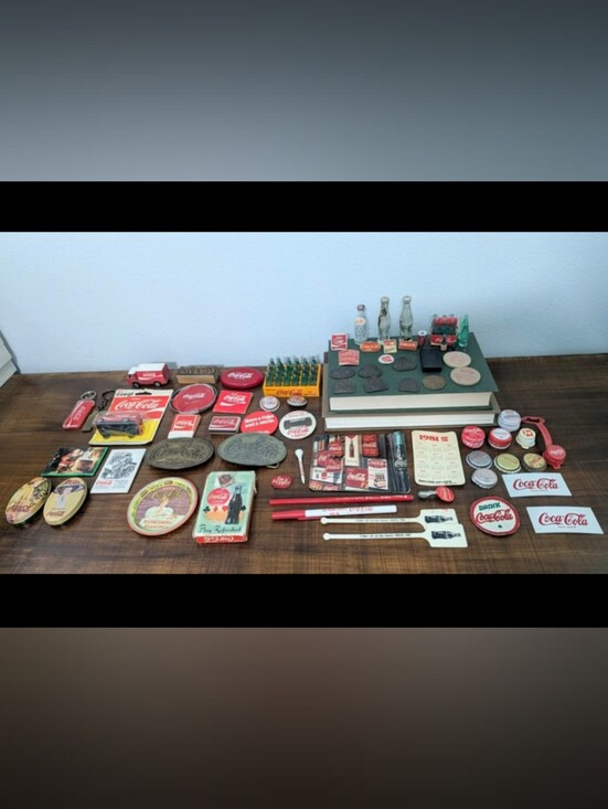 Coca Cola Other - Huge Vintage Coca-Cola Collectibles Estate Lot - Corgi Diecast, Pins, Trays, Bot